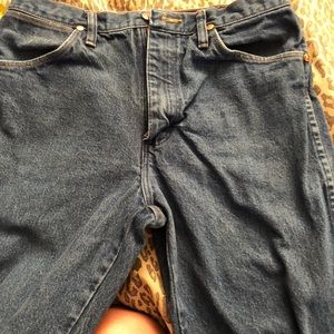 Wrangler Mens 33Wx34L medium blue denim great work jeans heavy weight
